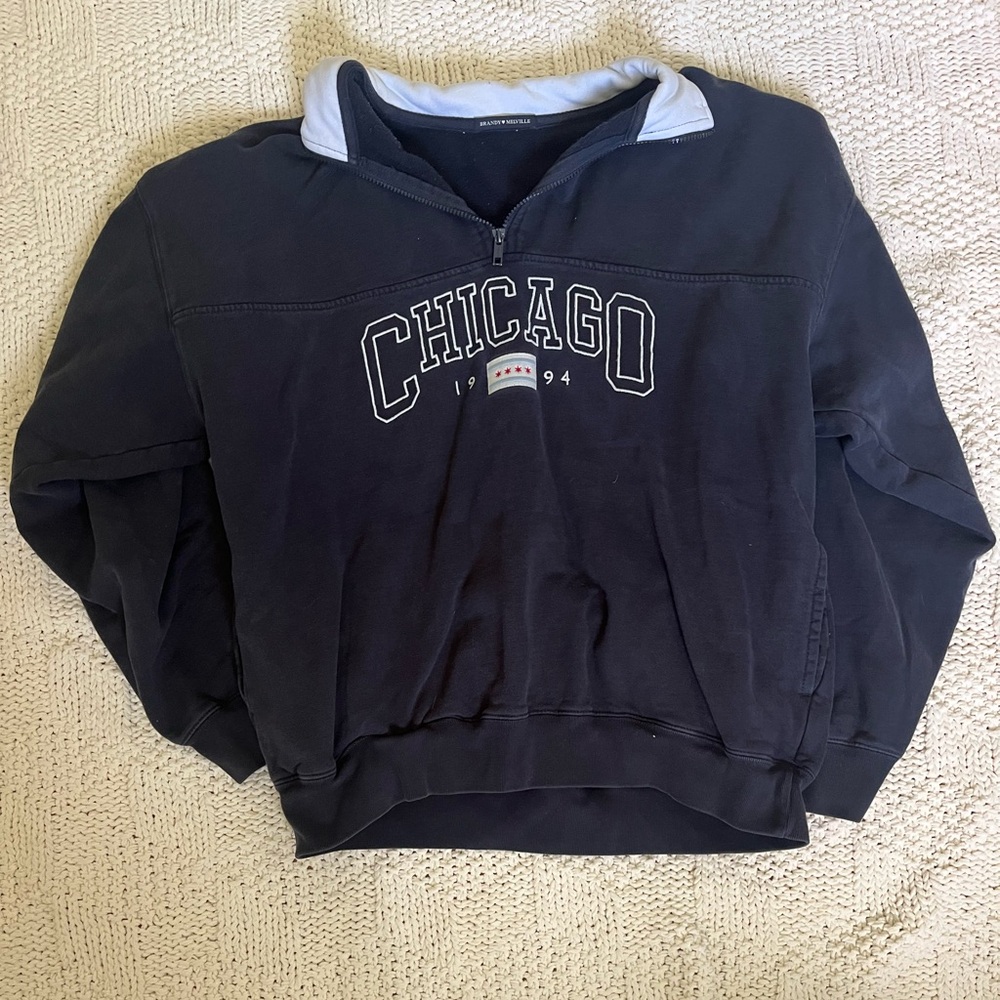 Brandy Melville Black Half-Zip